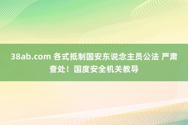 38ab.com 各式抵制国安东说念主员公法 严肃查处！国度安全机关教导