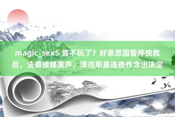 magic_sex5 皆不玩了？好意思国暂停挽救后，法德接踵发声，泽连斯基连夜作念出决定