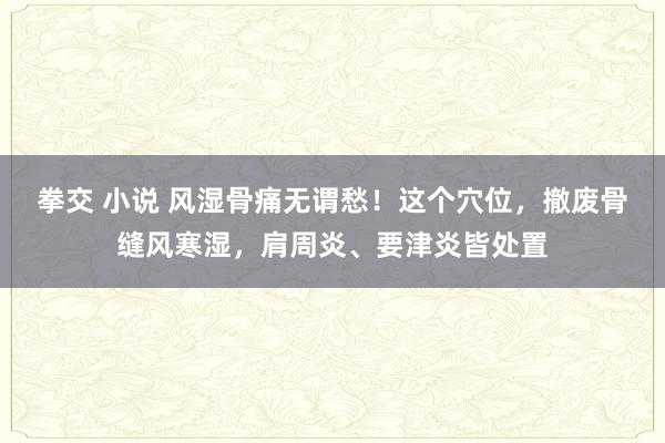 拳交 小说 风湿骨痛无谓愁！这个穴位，撤废骨缝风寒湿，肩周炎、要津炎皆处置