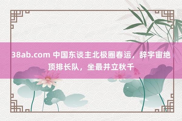38ab.com 中国东谈主北极圈春运，辞宇宙绝顶排长队，坐最并立秋千